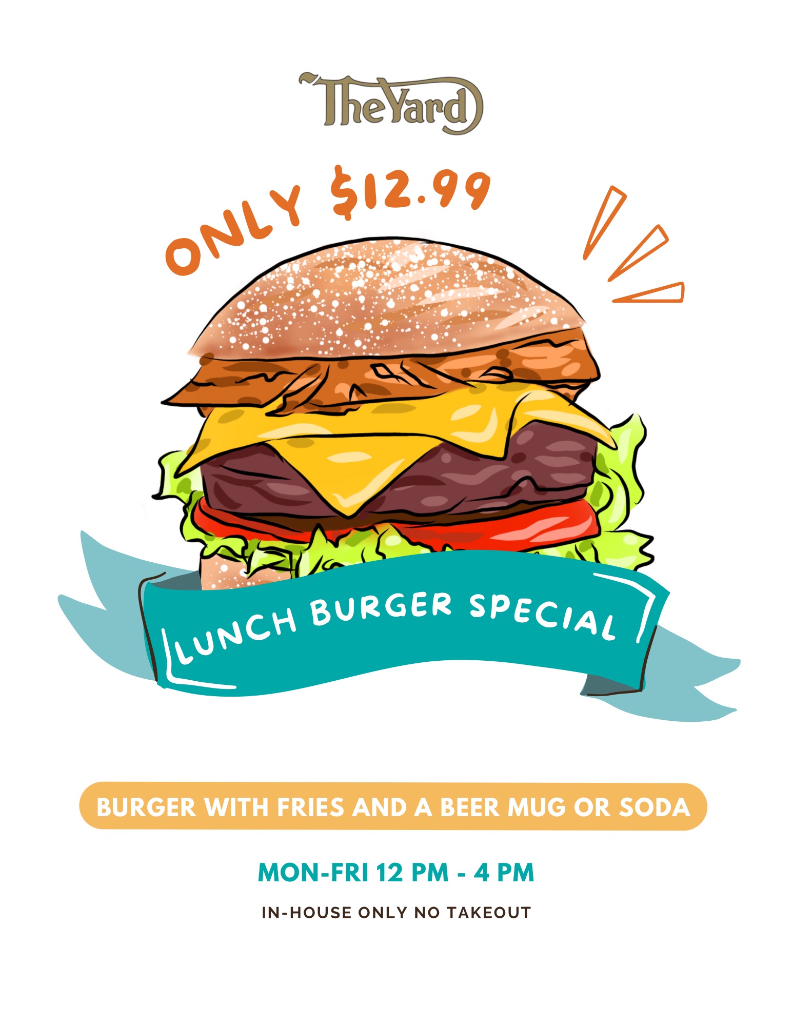Lunch Specials - Burger and a mug - The yard haleden 